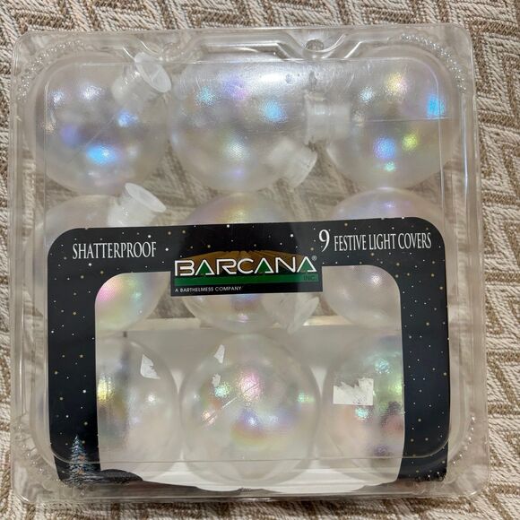 9 Vintage Barcana Clear Iridescent Light Covers Shatterproof 80mm Canada Made - Picture 1 of 10